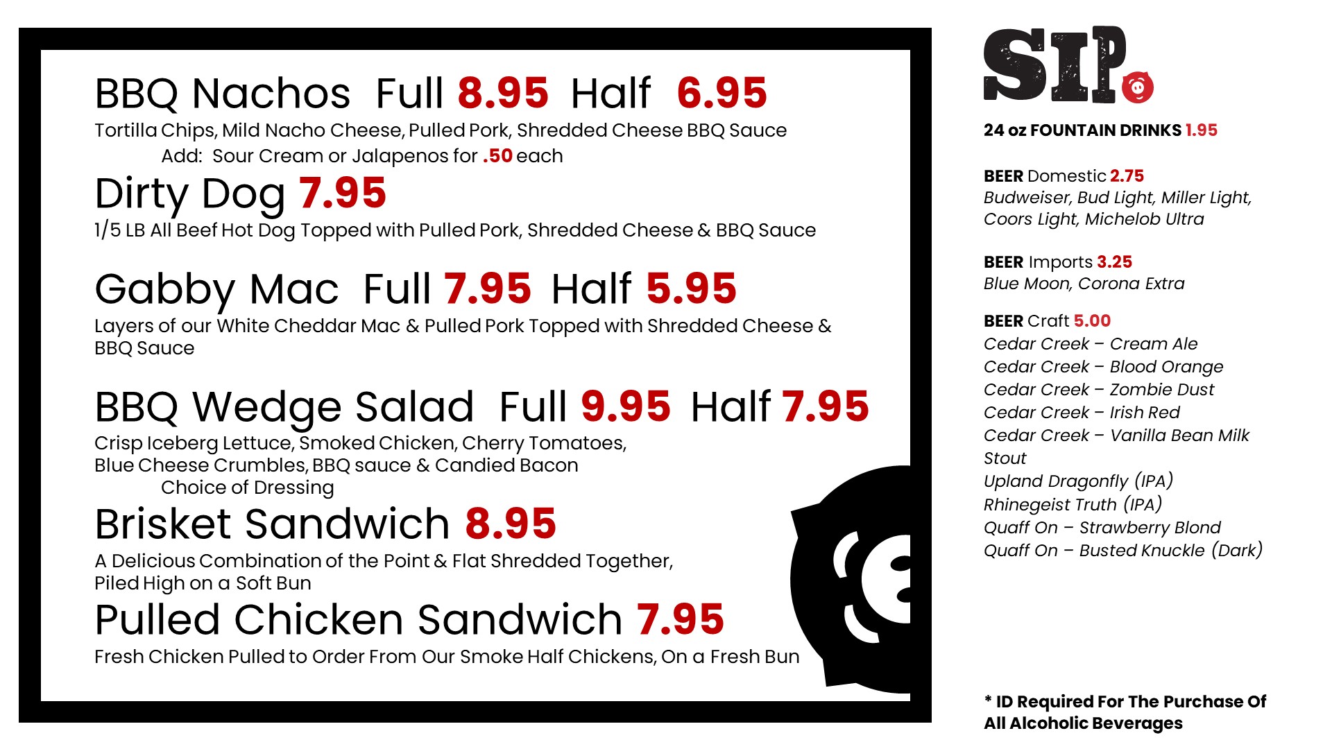 Menu Gather Around BBQ