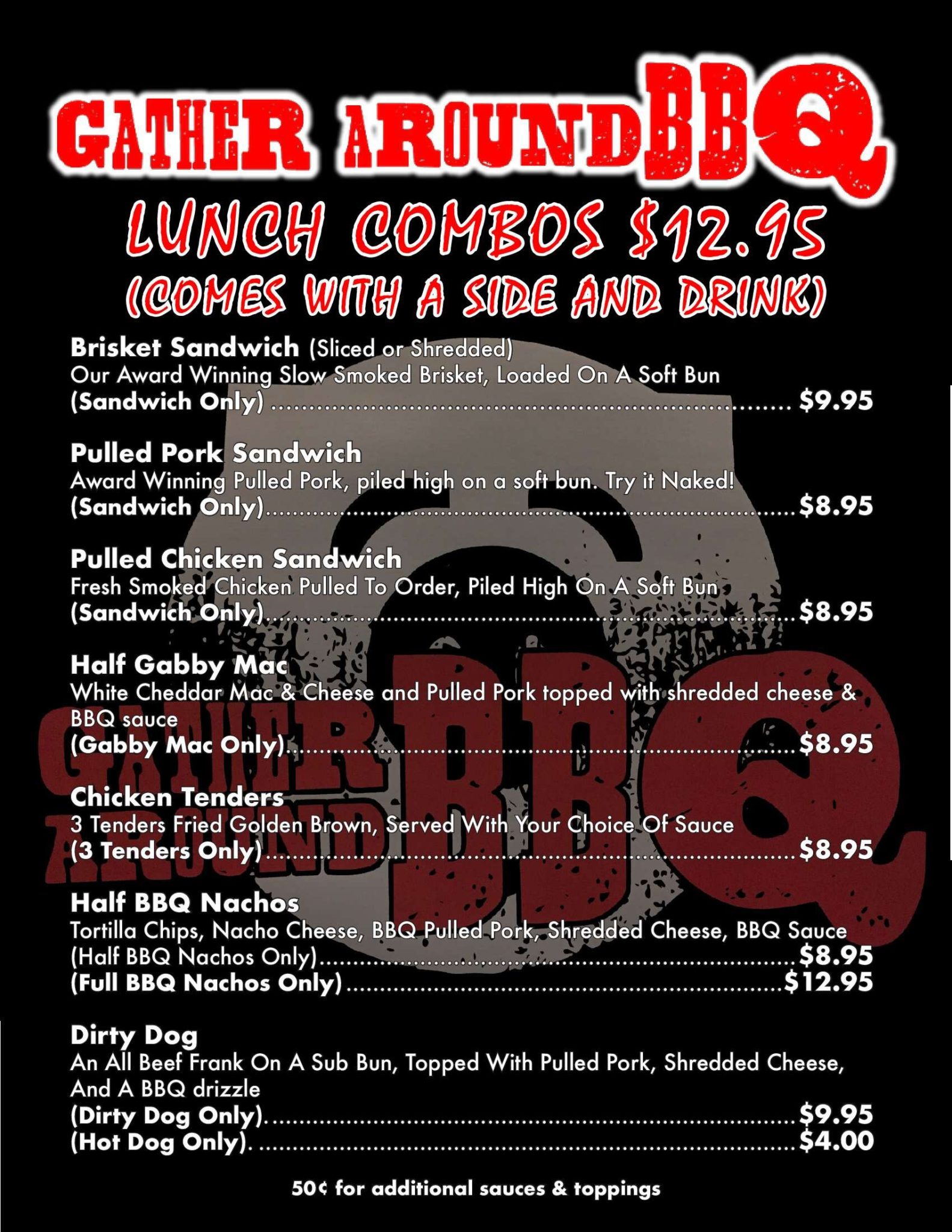 Menu Gather Around BBQ